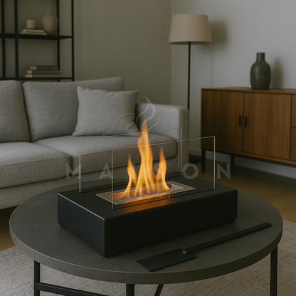 Cheminée de Table à Flamme Dansante Rectangle - Maison Éclat