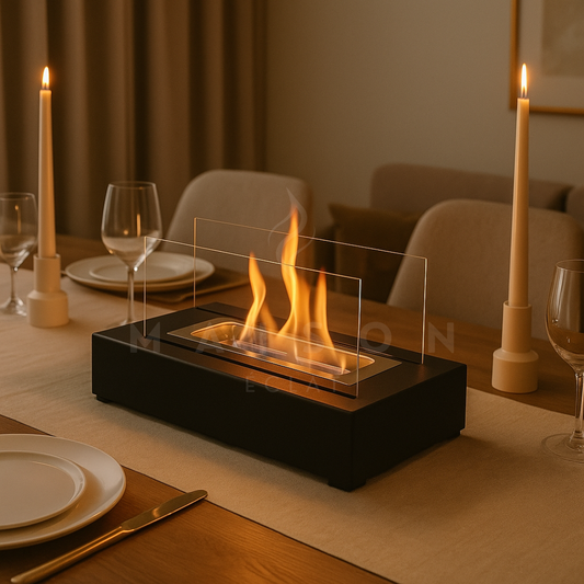 Cheminée de Table à Flamme Dansante Rectangle - Maison Éclat
