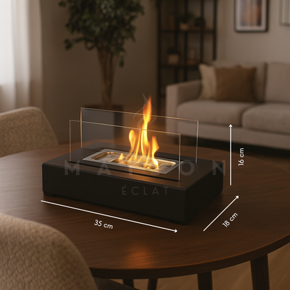 Cheminée de Table à Flamme Dansante Rectangle - Maison Éclat