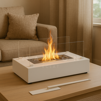 Cheminée de Table à Flamme Dansante Rectangle - Maison Éclat