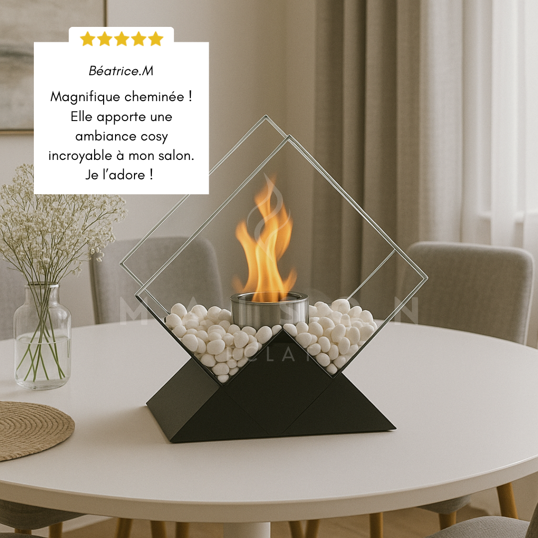 Cheminée à Flamme Dansante Losange - Maison Éclat
