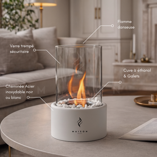 Cheminée de Table à Flamme Dansante - Maison Éclat